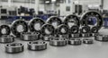 Precision polished steel ball bearings of various sizes in an industrial setting Royalty Free Stock Photo