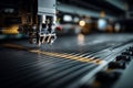 Precision Printing Technology in Action: The Intricate Process of Automated Manufacturing with Advanced Machinery Royalty Free Stock Photo