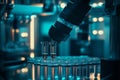Precision robotic system conducting testing on multiple test tubes in a laboratory environment