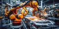 Precision Robotics Automated Arms in Car Manufacturing