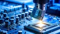 Precision Robotics in Semiconductor Manufacturing Royalty Free Stock Photo