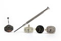 precision screwdriver dials watchmaking watch white background Royalty Free Stock Photo