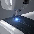 Precision Stitching with an LEDLit Sewing Machine Royalty Free Stock Photo