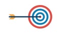 Precision Target with Arrow Hit Vector, vector design Generative AI Royalty Free Stock Photo