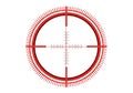 Precision targeting reticle with illuminated crosshairs and outer range markers for accurate aiming Royalty Free Stock Photo
