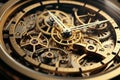 Precision in Time: Intricate Clockwork Contraption Revealed in Macro Detail Royalty Free Stock Photo