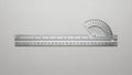 Precision Tools - Protractor and Ruler on Gray Background, Minimalist Aesthetic Royalty Free Stock Photo