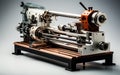 Precision Turning with Lathe Machines isolated on transparent background.