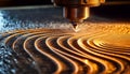 Precision Wood Milling with a CNC Router Machine for Creating Unique Geometric Patterns in Interiors Royalty Free Stock Photo