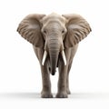 Precisionism-inspired 3d Render Of Elephant On White Background