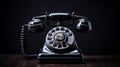 Precisionism-inspired Black Rotary Telephone For Website And Advertising