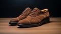 Precisionist Brown Oxford Shoes On Table