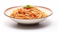 Precisionist Style Spaghetti With Tomato Sauce In Oriental Bowl