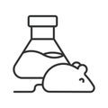 Preclinical test icon in line design. preclinical test, laboratory mouse, animal study, experimental model, substance testing on Royalty Free Stock Photo