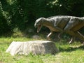 Predator dinosaur in the wood of the Extinction Park in Italy