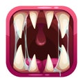 Predator mouth app icon.