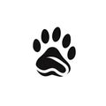 Predator paw print black icon AI generative illustration