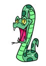 Predatory dangerous snake mouth attack illustration