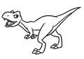 Predatory dinosaur raptor animal character cartoon coloring page Royalty Free Stock Photo