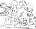 Predatory dinosaur spinosaurus, coloring book, funny illustration Royalty Free Stock Photo