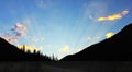 A Predawn Crepuscular Rays Scene at Timberline