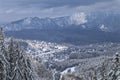 Predeal winter resort in Romania , winter landscape