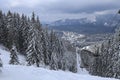 Predeal winter resort in Romania , winter landscape