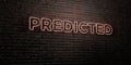 PREDICTED -Realistic Neon Sign on Brick Wall background - 3D rendered royalty free stock image Royalty Free Stock Photo