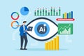 Predicting future technological trends, preparing for innovation disruptions, tech trend analysis concept vector illustration.