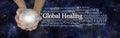 Predicting Global healing via crystal Ball word cloud Royalty Free Stock Photo