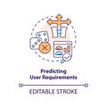 Predicting user requirements concept icon