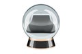 Prediction of wealth, concept. Crystal ball with coin purse inside, 3D rendering Royalty Free Stock Photo