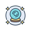 Color illustration icon for Predictions, bodment and crystal