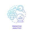 Predictive analytics blue gradient concept icon