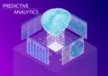 Predictive analytics and business analysis concept. 3d isometric vector illustration