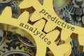 Predictive analytics concept on the gearwheels, 3D rendering