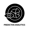 predictive analytics icon, black vector sign with editable strokes, concept illustration Royalty Free Stock Photo