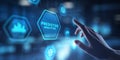 Predictive Analytics Leveraging Data for Future Insights, projection on a virtual screen, Business and Technology Concept