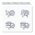 Predictive analytics line icons set