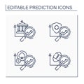 Predictive analytics line icons set