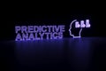 PREDICTIVE ANALYTICS neon concept self illumination background 3D Royalty Free Stock Photo