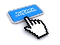 Predictive assessment button on white Royalty Free Stock Photo