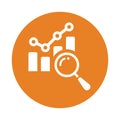 Predictive, estimation, forecast icon. Orange vector sketch.