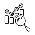 Predictive, estimation, forecast outline icon. Line vector design.