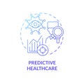 Predictive healthcare blue gradient concept icon