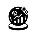 Black solid icon for Predictive, analytics and ball Royalty Free Stock Photo