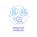 Predictive modeling blue gradient concept icon