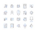 Predictive Modeling line icons collection. Forecasting, Analysis, Algorithms, Machine Learning, Predictions, Modeling