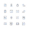 Predictive modeling line icons collection. Forecasting, Machine learning, Regression, Analytics, Pattern recognition