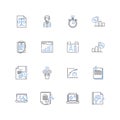Predictive modeling line icons collection. Forecasting, Machine learning, Regression, Analytics, Pattern recognition Royalty Free Stock Photo
